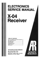 Acoustic Research X-04 - Service Manual